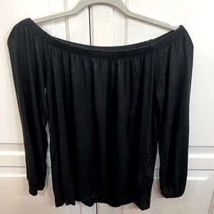 Hollister Off The Shoulder Black Long Sleeve Top